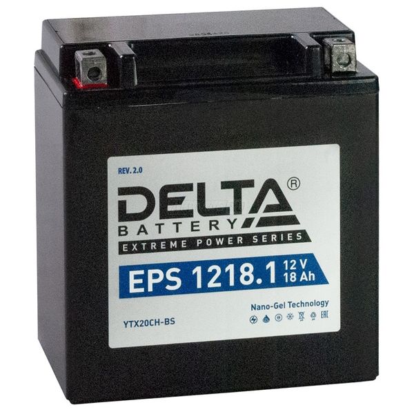 Аккумулятор для мототехники DELTA EPS 1218.1 270 А прям. пол. 20 Ач (YTX20СH-BS)