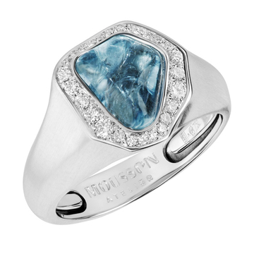 Кольцо с Аквамарином и Бриллиантами, R0030-3/1