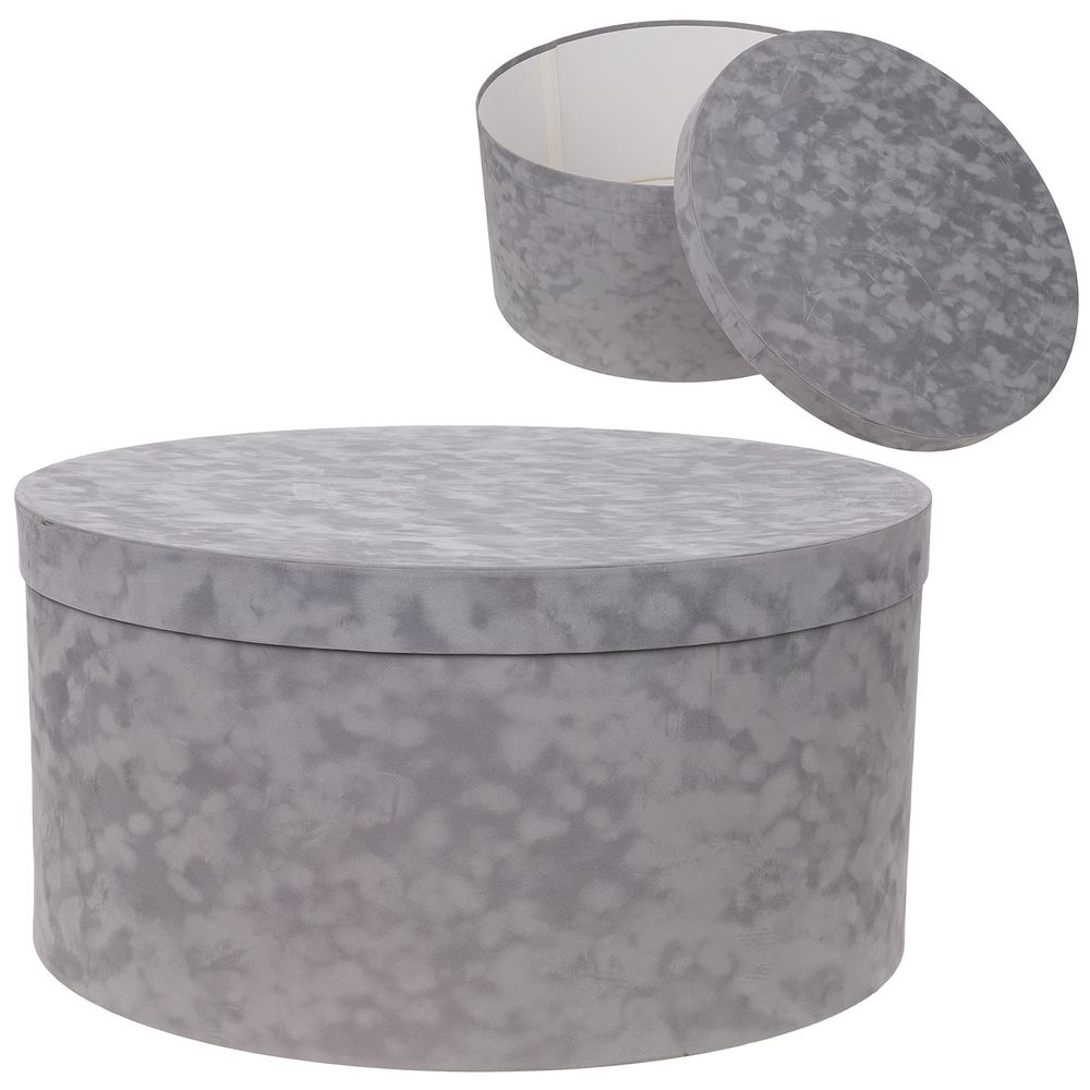 Коробка шляпная (бархат) D60xH30см (Серый)