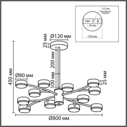 8265/12 COMFI LN26 233 металл, белый Люстра GX53 LED 12*7W 220V TORINA