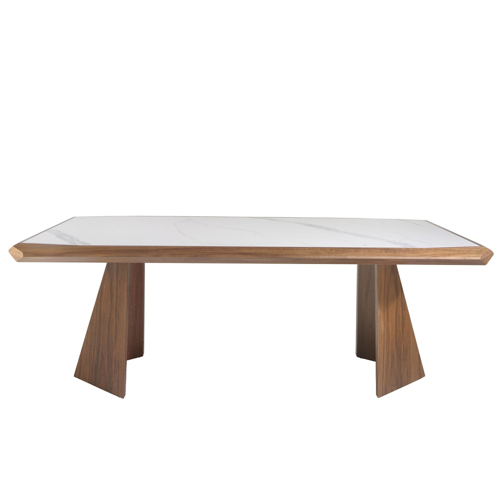 Обеденный стол 1106/MI2207T из керамики и орехового дерева