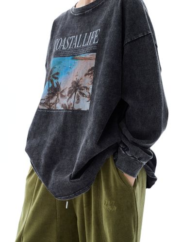 Графитовый хлопковый лонгслив COASTAL LIFE