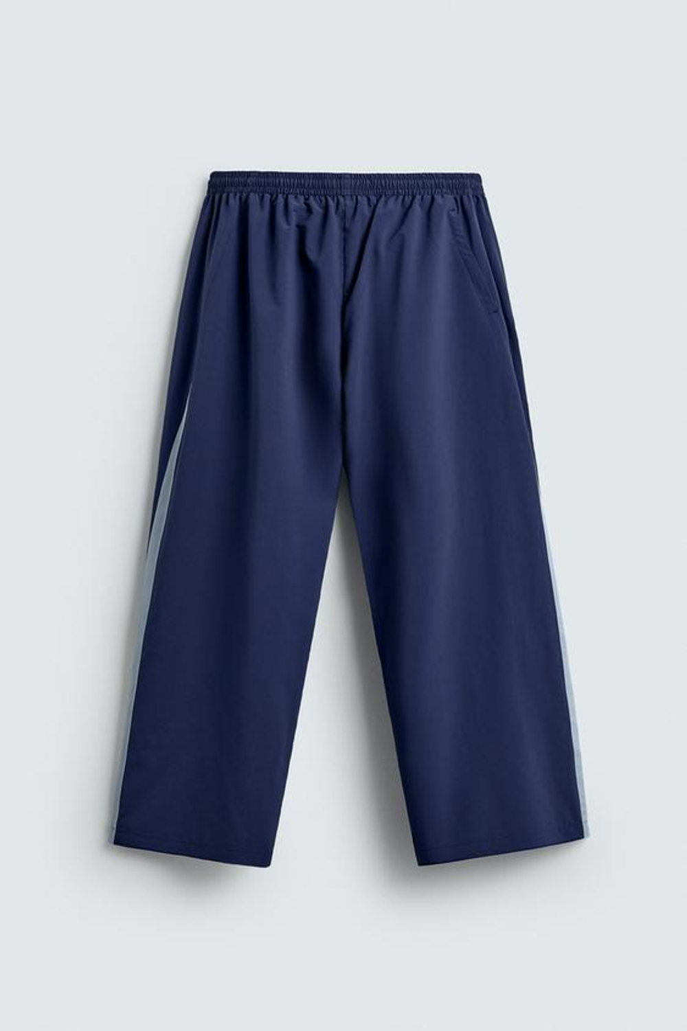 ZARA БРЮКИ ИЗ ВЫСОКОТЕХНОЛОГИЧНОЙ ТКАНИ С ЛАМПАСАМИ, ЯРКО-СИНИЙ