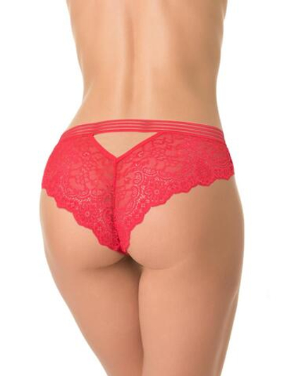 Соблазнительные кружевные трусики-бразилиана (Размер: M) (Цвет: красный)