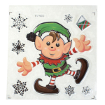 Наклейка новогодняя 18*23 см, 12 вид микс , пакет