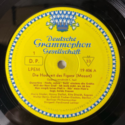 Винтажная виниловая пластинка LP W. A. Mozart Моцарт, Berliner Philharmoniker, Ferdinand Leitner, Figaros Hochzeit (Querschnitt) (Германия 1962) Deutsche Grammophon