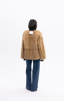 Коричневая двусторонняя шуба-дубленка k é k é