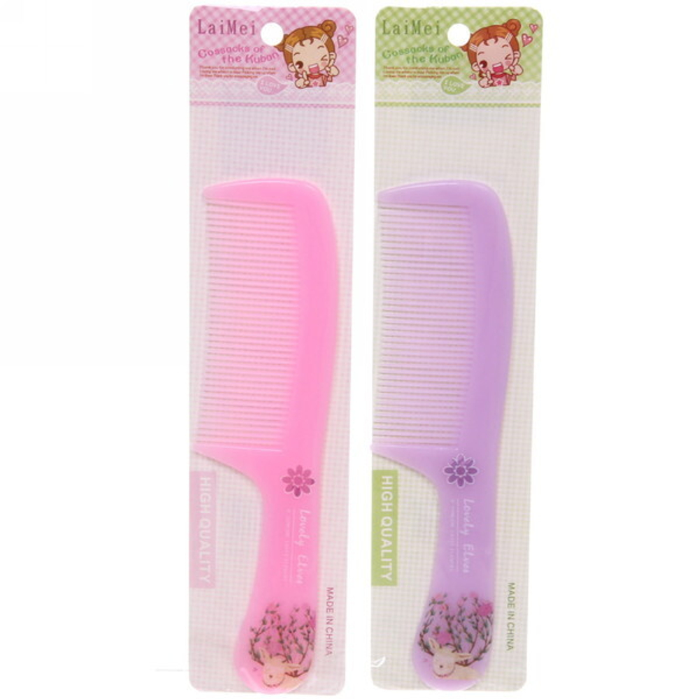 Расческа классическая с ручкой «Luxury hair- Нежные цветы», микс 4 цвета, 19,8*4,8см