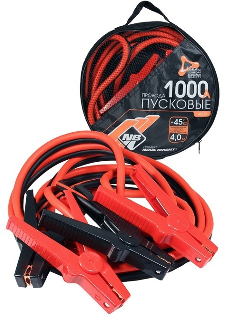 46778 Провода пусковые "Nova Bright-fusion" 1000А морозостойкие в сумке, 4м