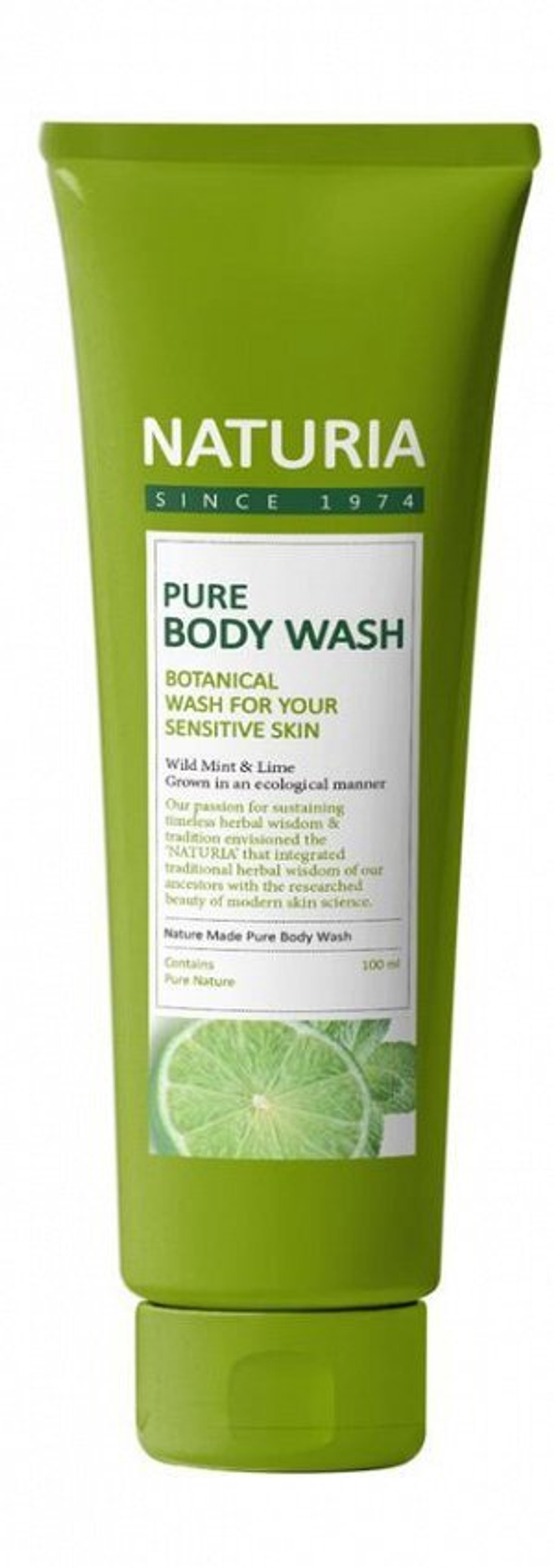 Гель для душа увлажняющий с ароматом мяты и лайма 100 мл Evas Naturia Pure Body Wash Wild Mint & Lime