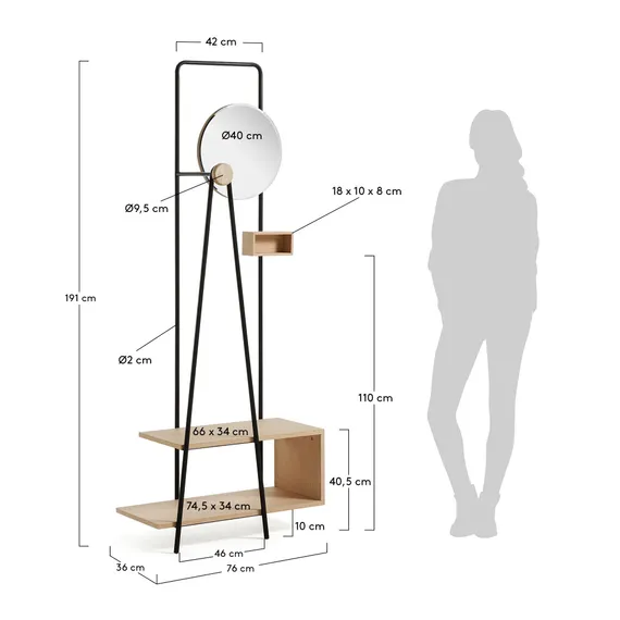 Вешалка с полками и зеркалом Nostalgic | La Forma | Испания | Купить в Hallberg.ru
