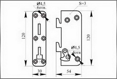 Стяжка кроватная с фиксатором (Адонис) лев.