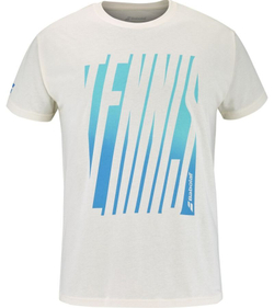 Мужская теннисная футболка Babolat Experiment Message - крем канноли