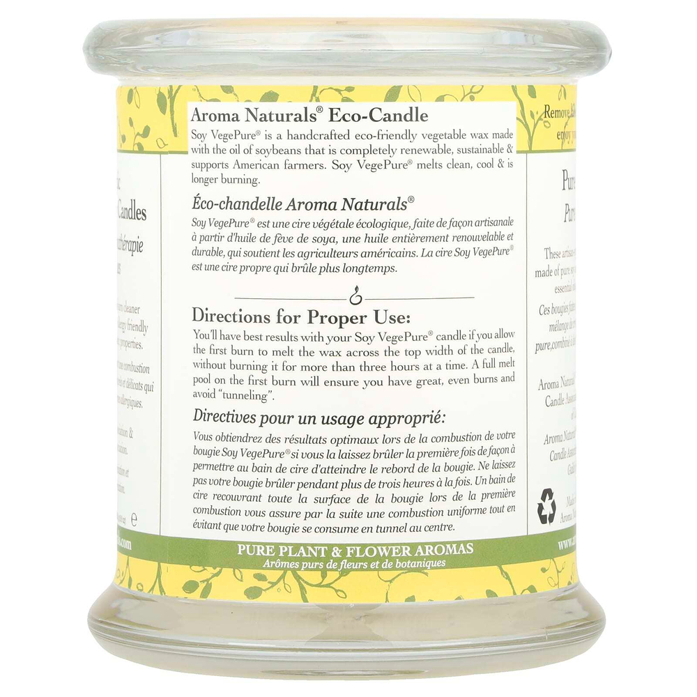 Aroma Naturals, Soy VegePure, 100% Натуральная Свеча Эфирного Масла Сои, Атмосфера, Апельсин и Лимонник 8.8 унции (260 г)