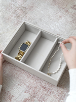 Органайзер для часов и аксессуаров Stackers Classic Watch Accessory Layer, 3 отделения - Mink (#stackers #bam #органайзердляочков #органайзер_для_очков / Искусственная кожа / White / белый / White / Китай / 6 / 300 / 300)