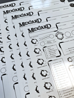 Листы персонажа D&D, многоразовые, ламинированные, Midgard