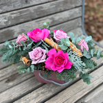 ❄ Изумрудное сияние — новогодняя композиция интерьерных лунных и ароматных пионовидных роз