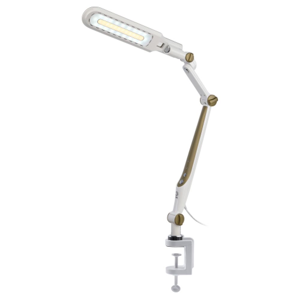 Настольный светильник ЭРА NLED-496-12W-G светодиодный на струбцине золото