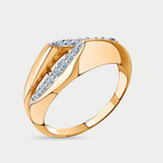 Кольцо для женщин из розового золота 585 пробы с фианитами (арт. 01-118201)