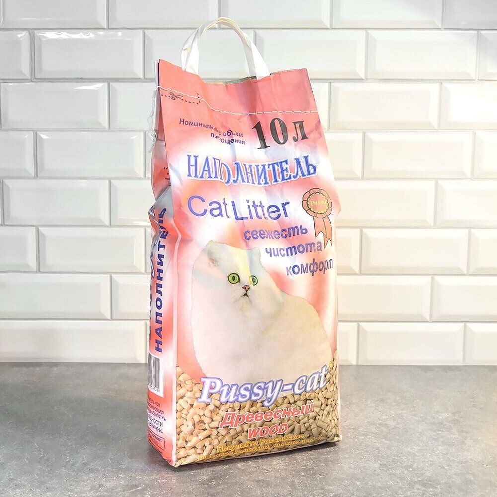 Наполнитель Pussy-cat древесный 10л