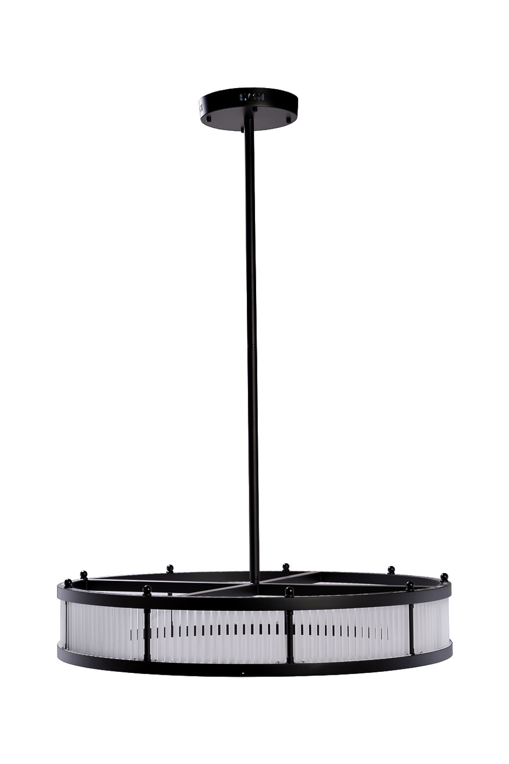 Люстра Garda Decor Ancona круглая черная матовая