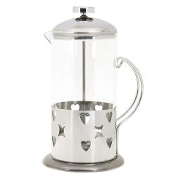 Кофейник (френч-пресс) v=1000мл. (3вида) (стекло, металл) (подарочная упаковка)