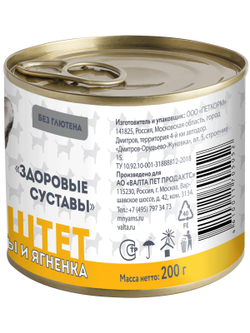 Влажный корм Мнямс На каждый день Паштет из говядины и ягненка для собак «ЗДОРОВЫЕ СУСТАВЫ» 200 г