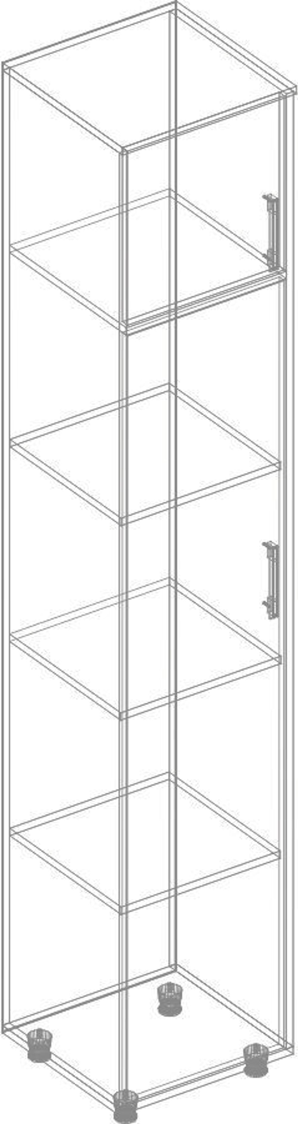 Пенал одностворчатый с антресолью "Граф" левый (пикар/рич блэк), ЛДСП, Велес