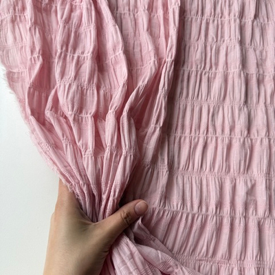 Батист Воздушный с горизонтальными полосками Розовый