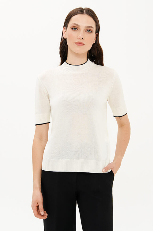 23374 Джемпер женский (молочный / черный)