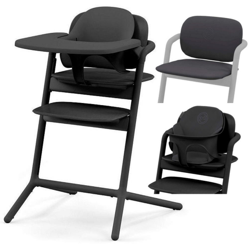 Стульчик для кормления Cybex Lemo 4 в 1 с мягкими чехлами Comfort Inlay Stunning Black/Stunning Black