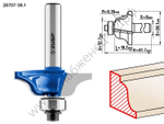 ЗУБР 38.1x18мм, радиус 6.3мм, фреза кромочная калевочная №6