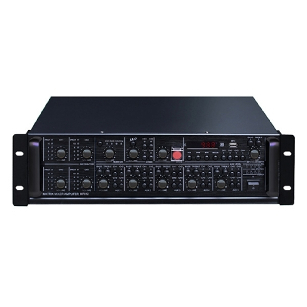 LAudio LAMR4120 Усилитель мощности трансляционный, матричный, 4х120Вт. MP3, WMA, WAC и ACC, USB, Bluetooth. Размеры: 483 х 132 х 440мм. Вес: 28кг.