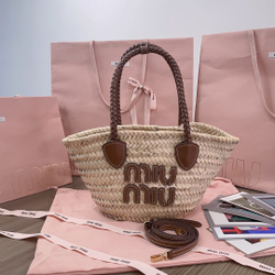 Miu Miu Woven Fabric Tote Bag