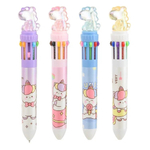 Ручка шариковая, автоматическая, 10в1, Odemei, 10-ти цветная, серия "ЕДИНОРОГ", с резиновой фигуркой, 40 шт