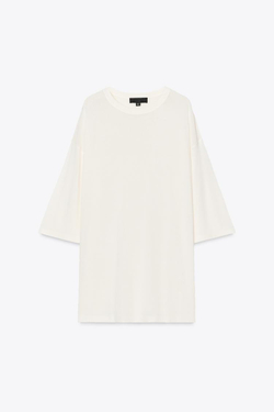 ZARA ТРИКОТАЖНЫЙ ТОП ОВЕРСАЙЗ, ЭКРЮ