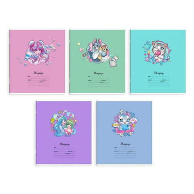 Тетрадь школьная А5 12л линия "Сказочные герои" (Феникс+)