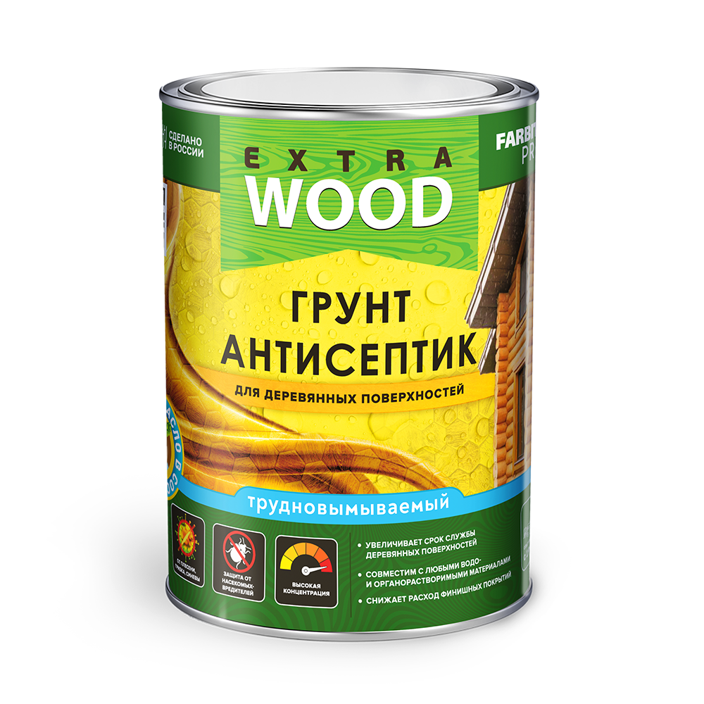 FARBITEX ПРОФИ WOOD ЕХTRA  Грунт-антисептик трудновымываемый для деревянных поверх 2,5л