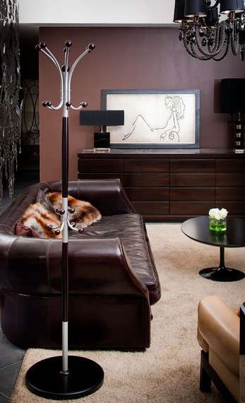 Вешалка напольная Д 1 металлик/ венге