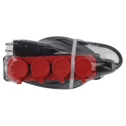 Удлинитель силовой ЭРА UK-4e-3x1,5-5m-IP44(KG) с заземлением 4 розетки каучук 5м КГ 3х1,5мм2 IP44