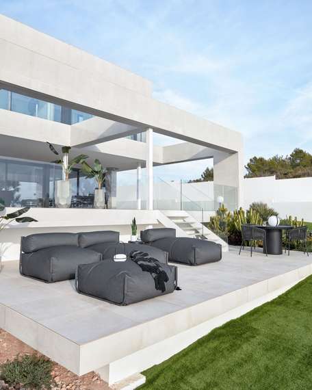 Пуф-шезлонг уличный Square для модульного дивана 165x110 черный