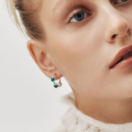 Серьги-кликеры КОЛТ с хризопразами