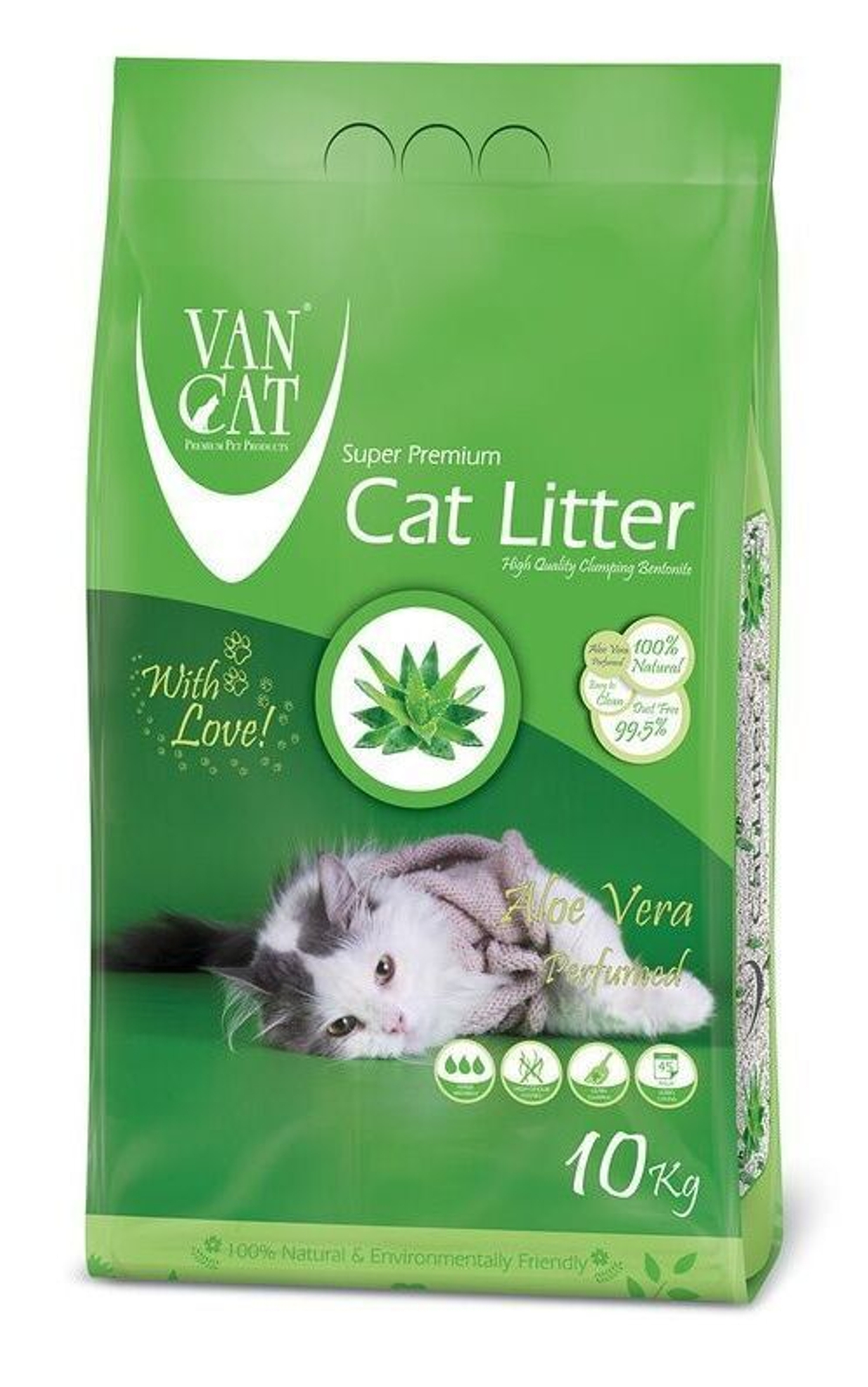 Наполнитель Van Cat compact Aloe vera 10 kg