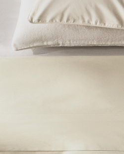 Zara Home - Простыня из ситца (200 нитей), ванильный, 240x280 см