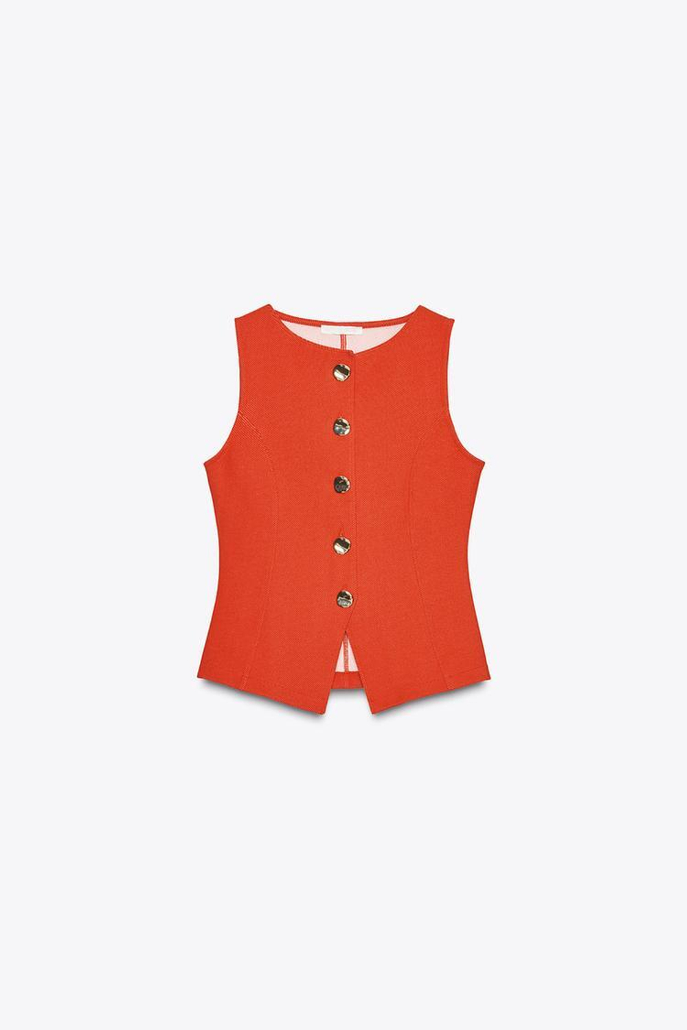 ZARA ТОП-ЖИЛЕТ С ПУГОВИЦАМИ, КРАСНЫЙ
