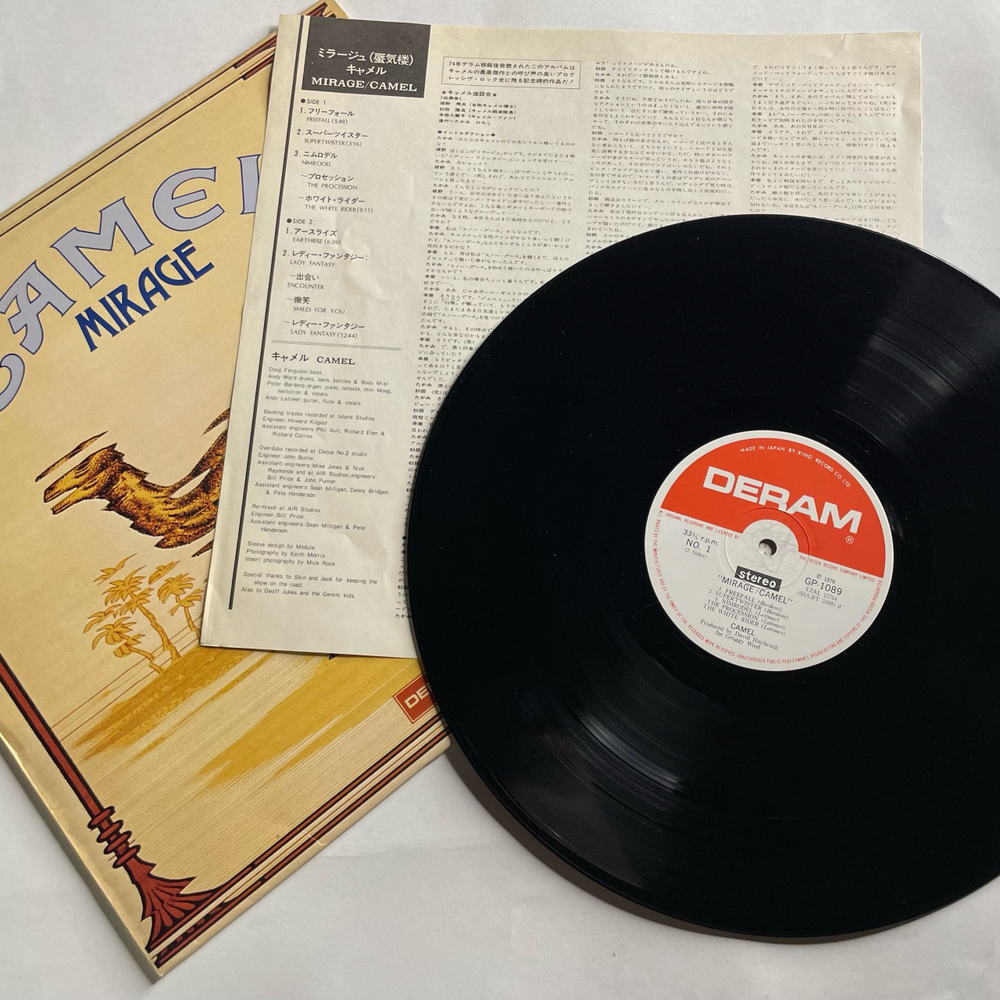 Винтажная виниловая пластинка LP Camel Mirage (Япония 1978) (Без Оби)