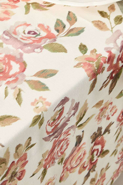 ZARA HOME ХЛОПЧАТОБУМАЖНАЯ СКАТЕРТЬ В ЦВЕТОЧЕК, ЧЕРЕПИЧНЫЙ