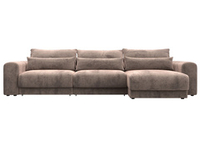 Диван угловой Лига-056 НПБ Лонг угол универсальный ВЕЛЮР TOWER 05 бежевый