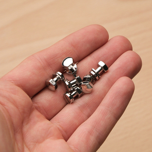 Кобурная кнопка на винте шестигранная, цвет серебро