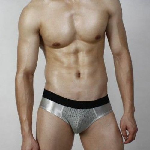 Мужские трусы брифы серебристые Superbody Silver Briefs
